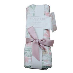 Shabby Chic Floral Baby Blanket Pink Green Flowers Infant Girls Swaddle Soft NWT